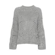 Pailletbesat Crew Neck Sweater