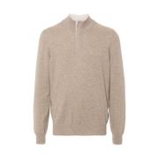 Finstrikket Sweater med Mock Hals