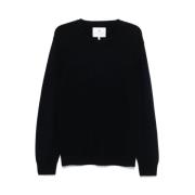 Navy Blue Uld Fiskerstrik Sweater