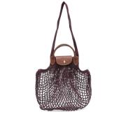 Lilla/brun Mesh Skuldertaske