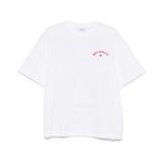 Hvid Logo Print Crew Neck T-shirt