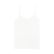 Hvid Ribstrikket Tanktop