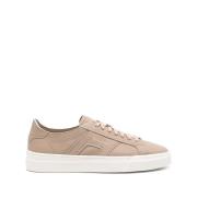 Beige Læder Panel Sneaker