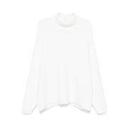 Ivory Hvid Rib Strik Sweater