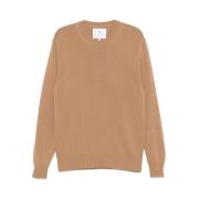 Kamelbrun uld fiskerstrik sweater