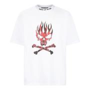 Skull Print Tee Hvid/Rød