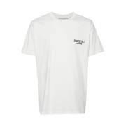 Hvid Bomuld Logo Broderet T-shirt