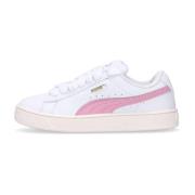 Suede Lav Sko Hvid/Rosa Lilla