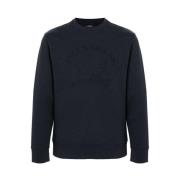 Midnight Blue Stretch-Jersey Sweatshirt med Logo