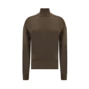 Ribbet uld turtleneck sweater