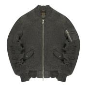 Slidt Japansk Nylon Bomber Jakke