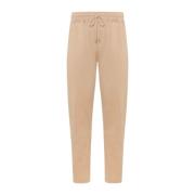 Beige Bomuld Joggers Letvægt Komfortabel Stil