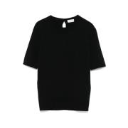 Sort Uld Strik Crew Neck T-shirt