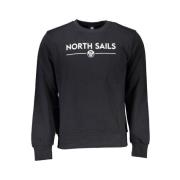 Sort Bomulds Sweatshirt med Logo Print