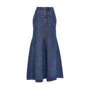 Fishtail Denim Maxi Nederdel