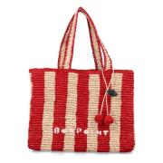 Stribet Raffia Håndtaske Coquelicot SS25