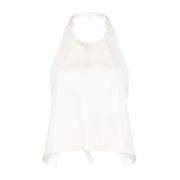 Rygløs Halter Top i Off White