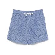 Navy Blue Strandtøj Snørebånd Shorts