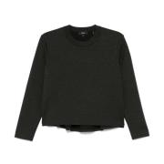 Flared Grå Crew Neck Sweater