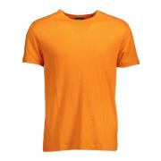 Orange Bomuld T-shirt med korte ærmer