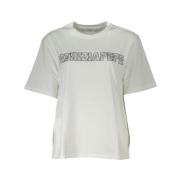 Elegant Hvid T-Shirt med Strass Detaljer