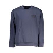 Elegant Broderet Sweatshirt Blå