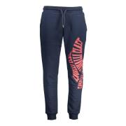 Blå Herre Sporty Sweatpants med Print