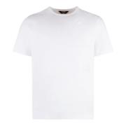 Bomuld Crew-Neck T-Shirt med Logo Patch