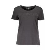 Elegant sort T-shirt med chikke detaljer