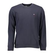 Blå Langærmet Broderet Logo Sweatshirt