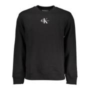 Sort Sweatshirt med Lange Ærmer Broderet Logo