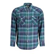 Grøn Plaid Flannel Western Skjorte