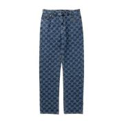 Jacquard Denim Shield Casual Bukser