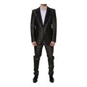 Sort stjerner Jacquard Slim Fit Suit