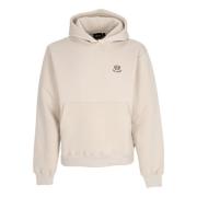 Beige Comic Hoodie med Frontlomme