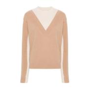 Beige Uld-Kashmir Sweater AW24