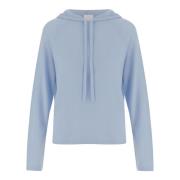 Blå Uld Cashmere Snørehætte Sweater