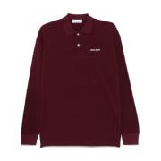 Burgundy Polo Shirt med lange ærmer