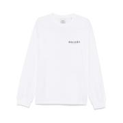 Hvid Crew Neck Sweater med Logo