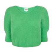 Bright Green Alpaca Pullover Stilfuldt Strik