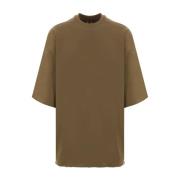 Oversize Bomuld T-shirt i Khaki