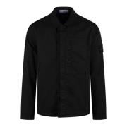 Bomuld Overshirt Jakke med Logo Patch