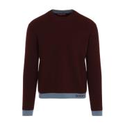 Bordeaux Azzurro Uld Pullover