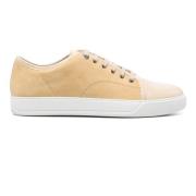 Beige Ruskind Lav-Top Sneakers