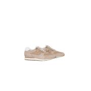 Beige Sneakers med Ruskind og Flettede Detaljer