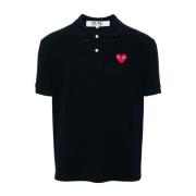 Hjerte Patch Polo T-shirt Sort