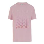 Logo Print Bomuld T-shirt Pink