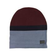 Bordeaux Blå Uld Beanie Hat