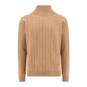 Flettet uld og cashmere sweater Ribbet turtleneck