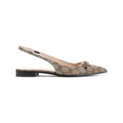 Flade Slingback Lærredssko